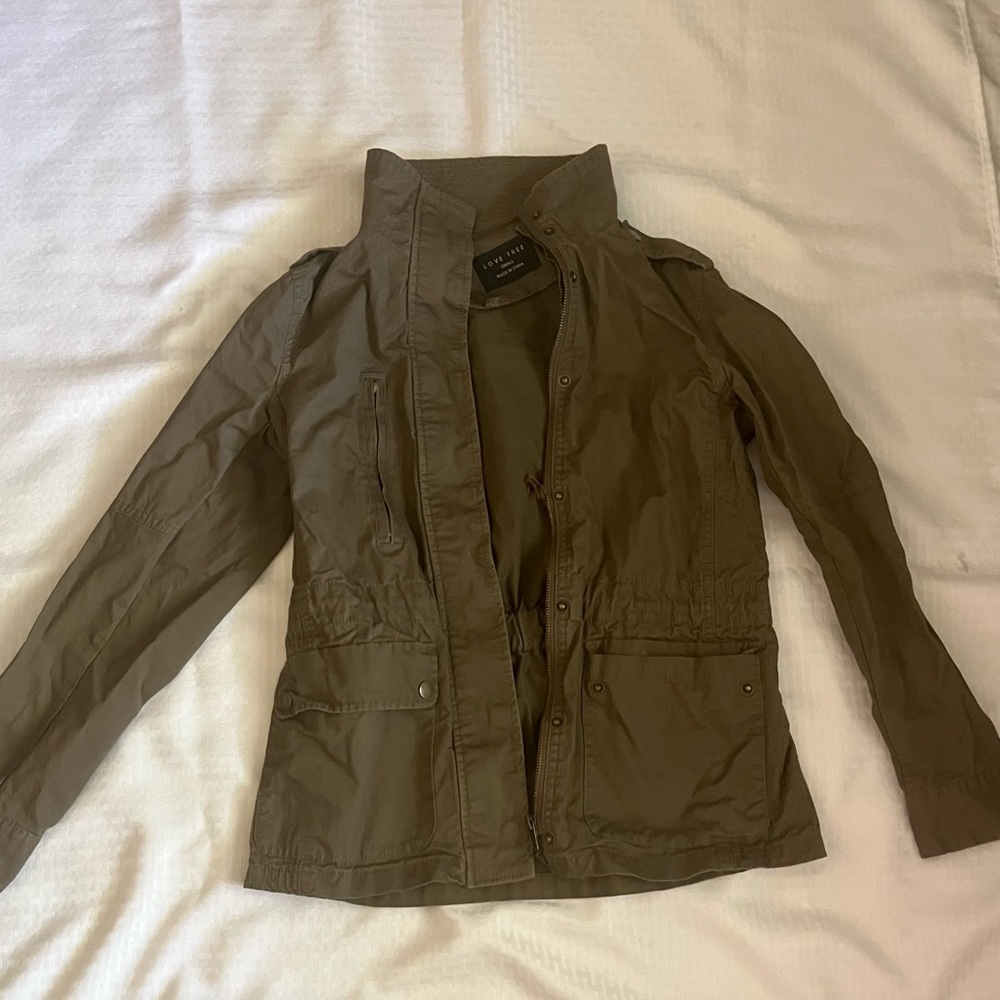Love Tree Olive Green Utility Jacket Size S